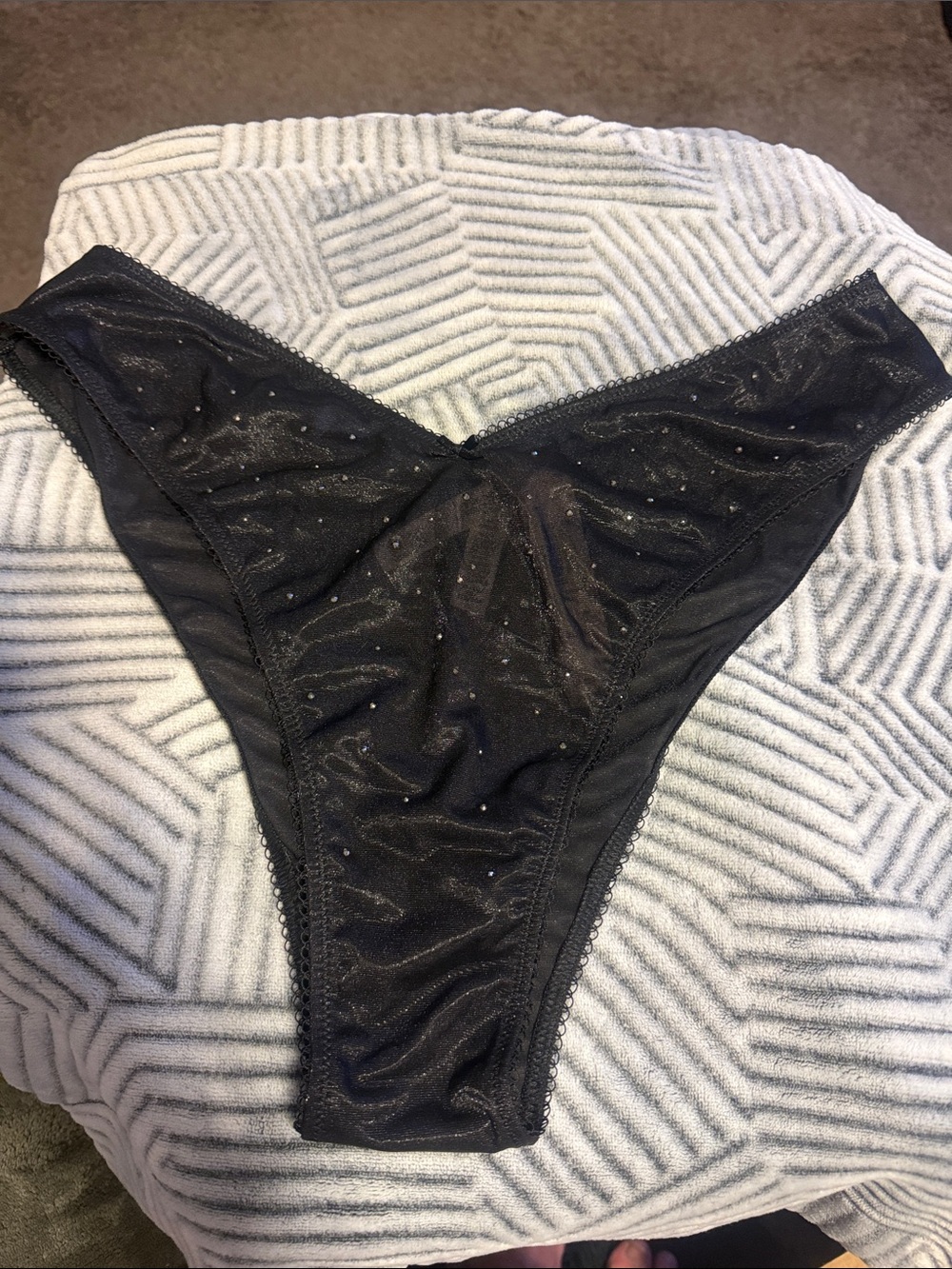 Victoria's Secret Black Sparkle Mesh Bikini